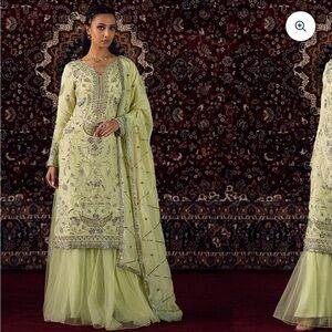 NWT Light Lime Embroidered Women's Salwar Kameez with Dupatta